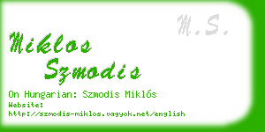 miklos szmodis business card